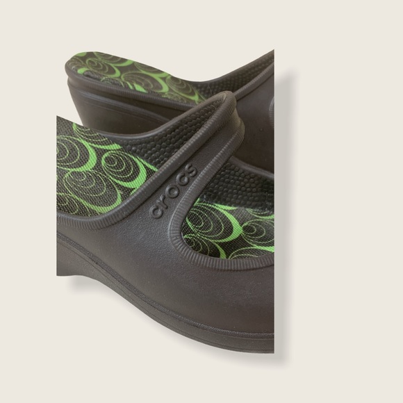 Crocs Francis Sz 7 Mary Jane Mules Slip ons Blk - Picture 3 of 7